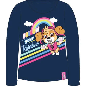 Dívčí tričko dlouhý rukáv Paw Patrol tm.modré 98