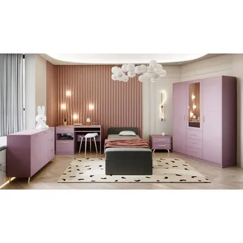 Dětský pokoj MIRJAN Lily I švestka / švestka + zlatá