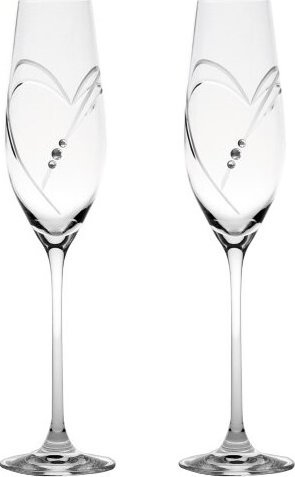 Swarovski sklenice na sekt Heart 210ml 2ks * (Cena za set 2 kusy)