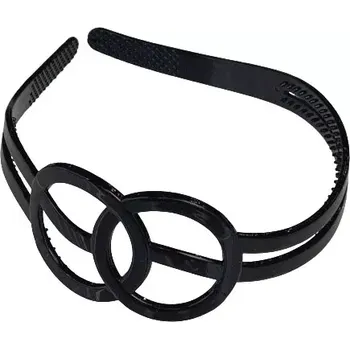 Čelenka Plastová čelenka černá lesklá - dvojité kolo