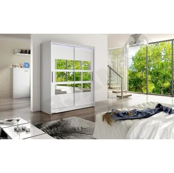 Šatní skříň Skříň Presto VII, Barva: bílá, Osvětlení: osvětlení LED RGB - barevné MIRJAN 5902928557039