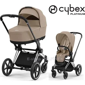 Dětské zboží Cybex Priam Chrome Black 2v1 včetně korby 2025 Barva: Cozy Beige