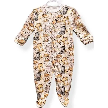 Kojenecký overall Le Bebe Overal Safari zvířátka Krémová - 74