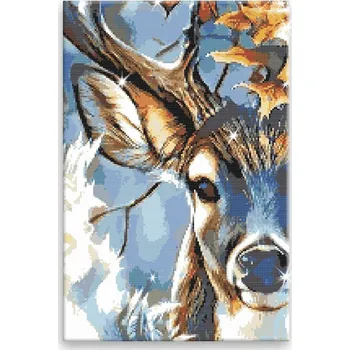 Diamantové malování Diamantové malování - Podzimní jelen - 40x60 cm, plátno vypnuté na rám - CZ výroba