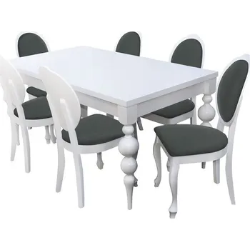 Nábytek Jídelní set pro 6 osob - RK040, Barva dřeva: ořech, Potah: Casablanca 2304 MIRJAN 5902928441666