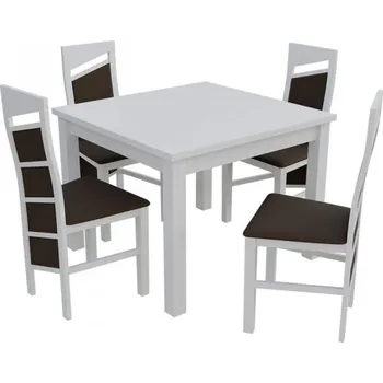Jídelní set pro 4 osoby - RK033, Barva dřeva: bílá, Potah: Casablanca 2308 MIRJAN 5902928432282