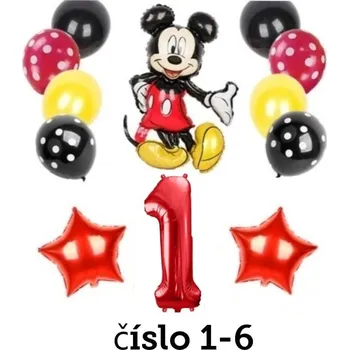 Balónek Narozeninové balónky s Mickey Mouse červené číslo 5