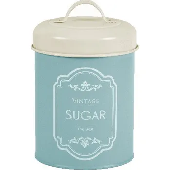 Dóza na potraviny Dóza na cukr VINTAGE, kov, obsah: 2 L, barva: nebeská modrá|Ego Dekor