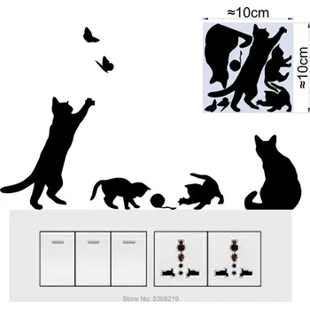 Samolepící dekorace Samolepka na vypínač | samolepka na zeď kočka - Kočky 1