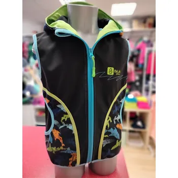 Chlapecká vesta BajaDesign Chlapecká SOFTSHELLOVÁ vesta S KAPUCÍ - černá + žraloci KONFEKČNÍ VELIKOST: 86/92