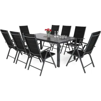 Zahradní sestava Ibiza 8+1 grey/black 185 CM