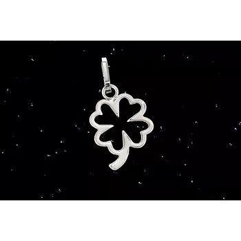 Přívěsek Zlatý přívěsek čtyřlístek bílý P082, Au 585/1000 14kt, 0,40g (14kt,váha: 0,40g)
