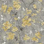 Vliesová tapeta květiny šedá