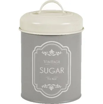 Dóza na potraviny Dóza na cukr VINTAGE, kov, obsah: 2 L, barva: platinová šedá|Ego Dekor