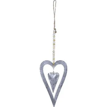 Závěs srdce s korálky, M|Ego Dekor