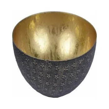 Mísa černá se zlatým vnitřkem, 14cm, zlatá patina|Ego Dekor