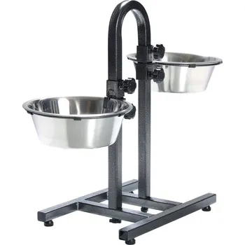 Miska pro psa Psí bar, nastavitelná výška misek, 2x miska 2,8l/24cm