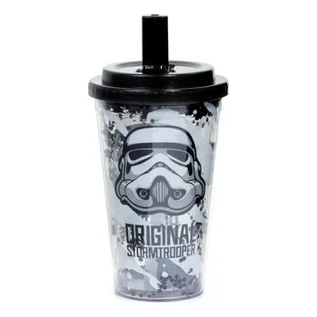 Jednorázové nádobí Kelímek nerozbitný -brčko-víčko- Stormtrooper