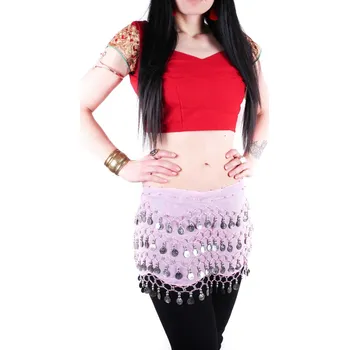 Karnevalový kostým Šeherezád Pásek na břišní tance - světle růžový