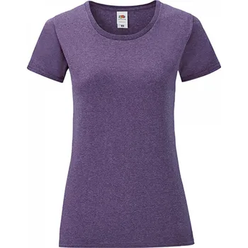 Dámské tričko Fruit of the Loom Lehké vypasované dámské bavlněné tričko Iconic 150 g/m Barva: fialová melír, Velikost: XS F131