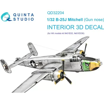 Plastikový model Quinta studio 1/32 B-25J Mitchell Gun nose 3D-Print.&col.Inter.