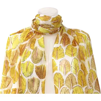 Šála Šátek s péřovitými lístky-žlutá xc06, 7200703