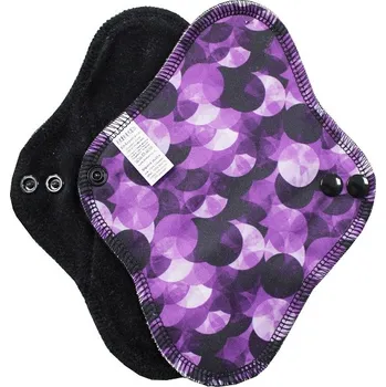 Menstruační vložka Breberky Slipová vložka (PUL) - Fialové kuličky, černý velur (kojenecký plyš)