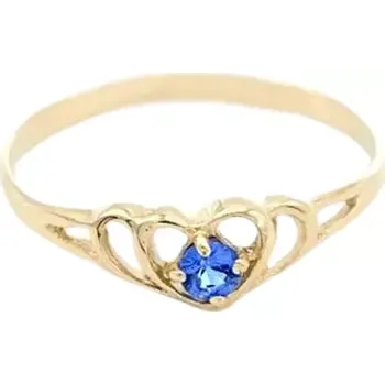 Prsten B&B Goldinvestic Zlatý prsten srdíčko s modrým kamínkem 0,93g Žlutá