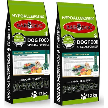 Krmivo pro psa BARDOG Salmon Fruit Puppy 2 x 12 kg