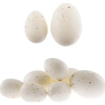 Velikonoční dekorace Vejce polystyrenová 8ks kropenatá, bílá mix velikostí