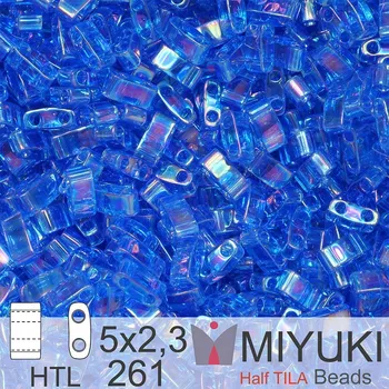 Korálek Korálky Miyuki Half Tila. Barva Transparent Sapphire AB HTL 261. Balení 3g.