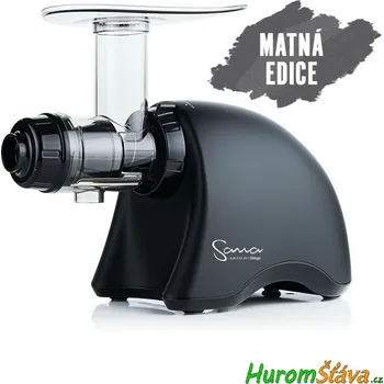Odšťavňovač Sana EUJ-707 - horizontální šnekový odšťavňovač Barva: Černá matná + ebook Zdraví a čerstvé šťávy (1.799 Kč) | + ebook Čerstvé ovocné a zeleninové šťávy (2.050 Kč)