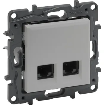 Elektrická zásuvka LEG 863370 NILS-2XRJ45 C6A STP HLINÍK
