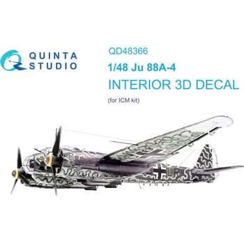 Plastikový model Quinta studio 1/48 Ju 88A-4 3D-Print.&col.Interior (ICM)