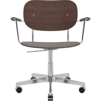 Kancelářská židle Co Task s područkami, Chrome / Dark Oak – Audo Copenhagen