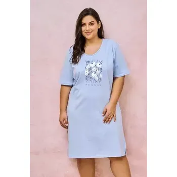 Dámské noční prádlo Taro, dámská noční košile 3165-Viviana, krátký rukáv, modrá, vel. 5XL