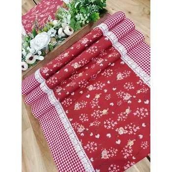 ubrus Běhoun - srdíčkové šípy v kombinaci s kostičkou