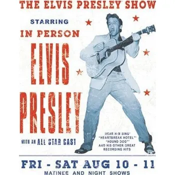 Plechová cedule D.E. metal signs Plechová cedule Elvis Presley Show 40 cm x 32 cm