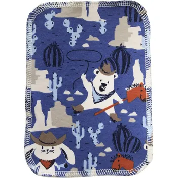 Papírový ubrousek Breberky BIO Látkový ubrousek M (12x18cm) - Medvěd kovboj a biobavlněné froté (GOTS)