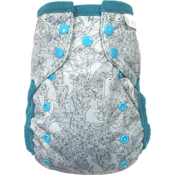 Plena Breberky Kapsová plenka (M) - Mentolová zvířátka PAT, tyrkysový fleece