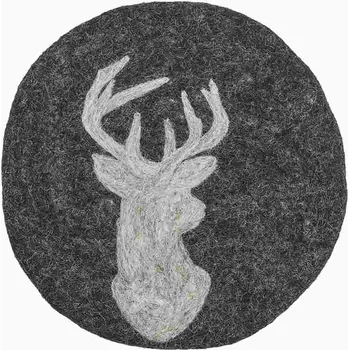Podložka LANA STAG černá, ovčí vlna - Cilio (LANA jelen podložka z ovčí vlny, černá - Cilio)