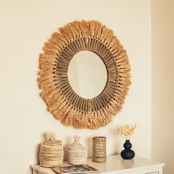 Zrcadlo Krásy Orientu Přírodní boho zrcadlo z mořské trávy Alia