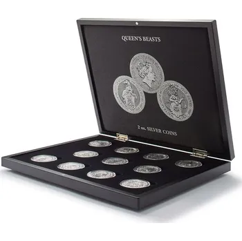Obal pro sběratelský předmět Leuchtturm Kazeta pro 11 stříbrných mincí 2 Oz (62,2 g) - Queen’s Beasts