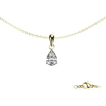 Náhrdelník Zlacený ocelový náhrdelník slzička