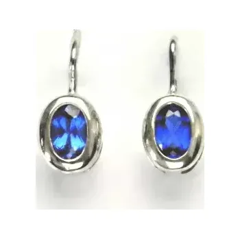Náušnice Stříbrné náušnice ovál spinel - NK1053 (Stříbrné náušnice se zirkony)