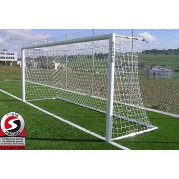 Sportovní branka Branka Schäper 5x2m v pouzdrech, barva bílá (Fotbalová branka Schäper pro usazení do zemních pouzder)