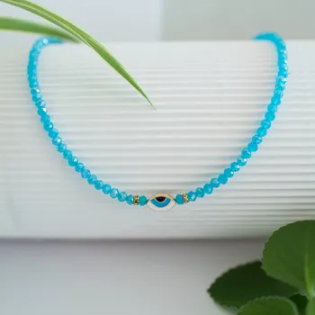 Řetízek Korálkový řetízek s Nazarem Azra - modrý