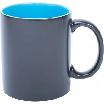 AveTech Měnící se černý hrneček s matným povrchem a modrým vnitřkem