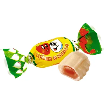 Bonbon KARAMEL s jahodovou marmeladou