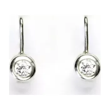 Náušnice Stříbrné náušnice čirý zirkon - NK1003 (Stříbrné náušnice se zirkony)